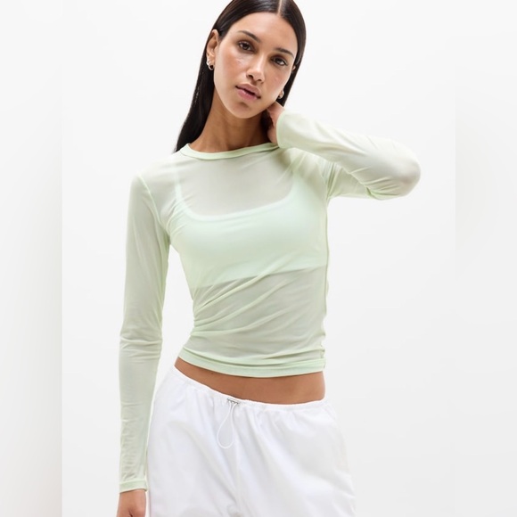 Athleta Tops - NWOT Green Mesh ATHLETA long Sleeve top/ great for spring, lg